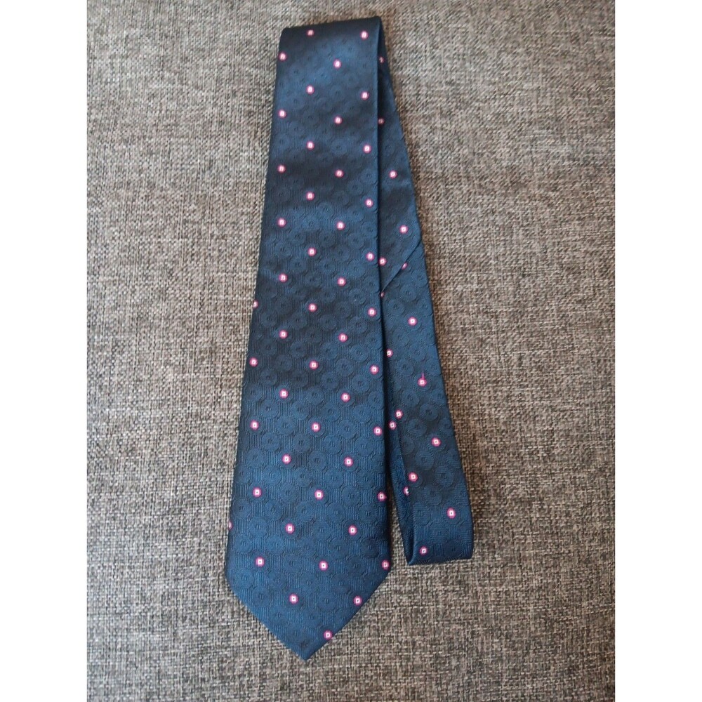 Rohde Royce Tie 70s 80s 90s Y2K Mens Blue Pink White 3.5 Wide 56 Long